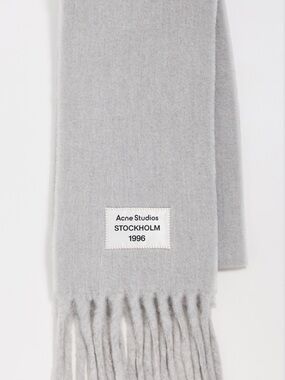 Acne Studios Light Gray Wool Scarf - Stockholm 1996 Volly Alpaca